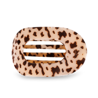 Blonde Tortoise Large Flat Round Hair Clip - Large