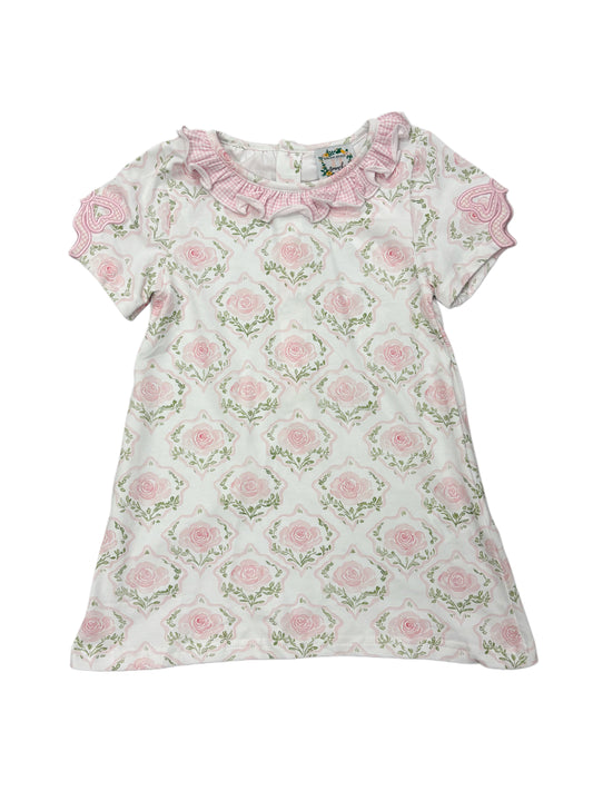 GIRLS STRIPES & ROSES KNIT DRESS