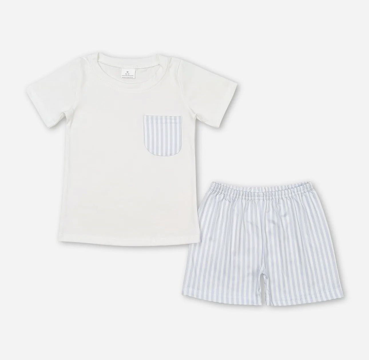 White Stripe Short Set