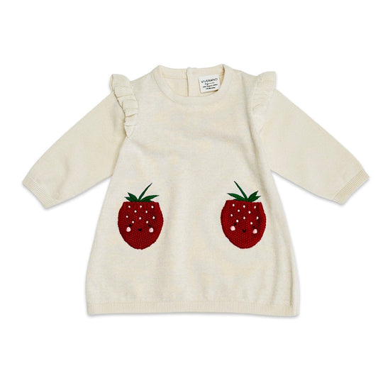 Strawberry Embroidered Pocket Ruffle Baby Dress