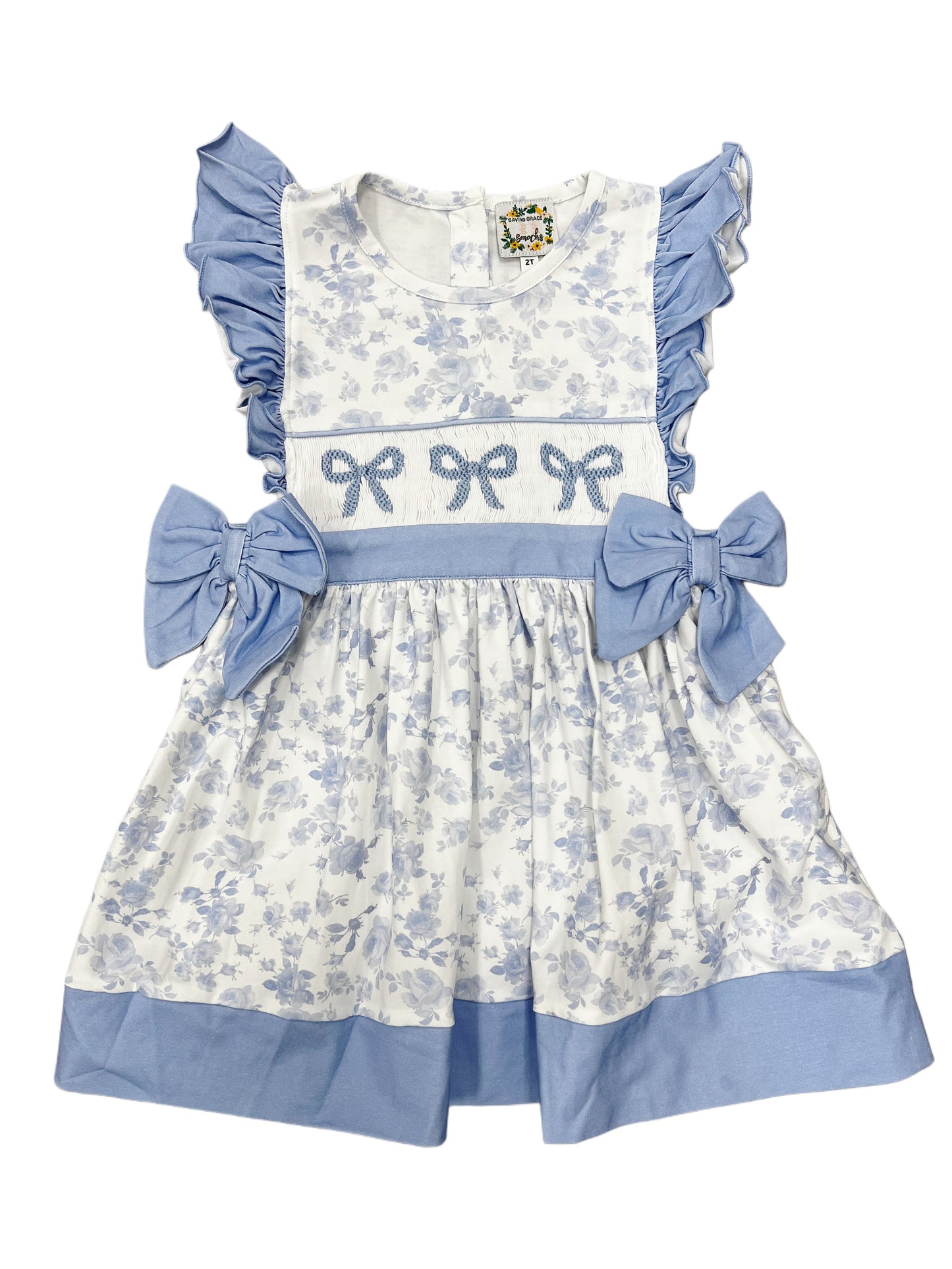 Girls Kinleys Toile Smocked Dress