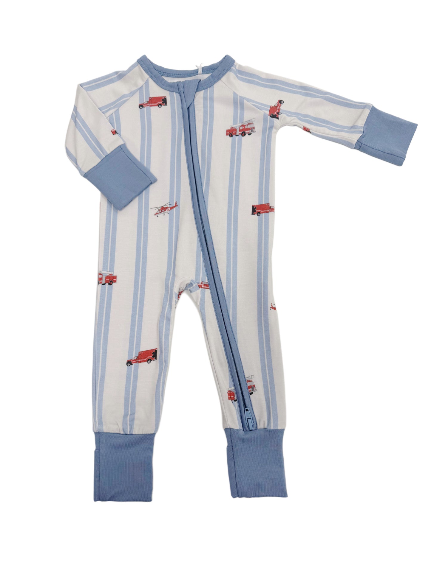 Fire Trucks Zipper Pajamas