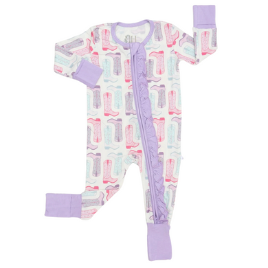 Tulip Boots Ruffle Double Zipper Romper
