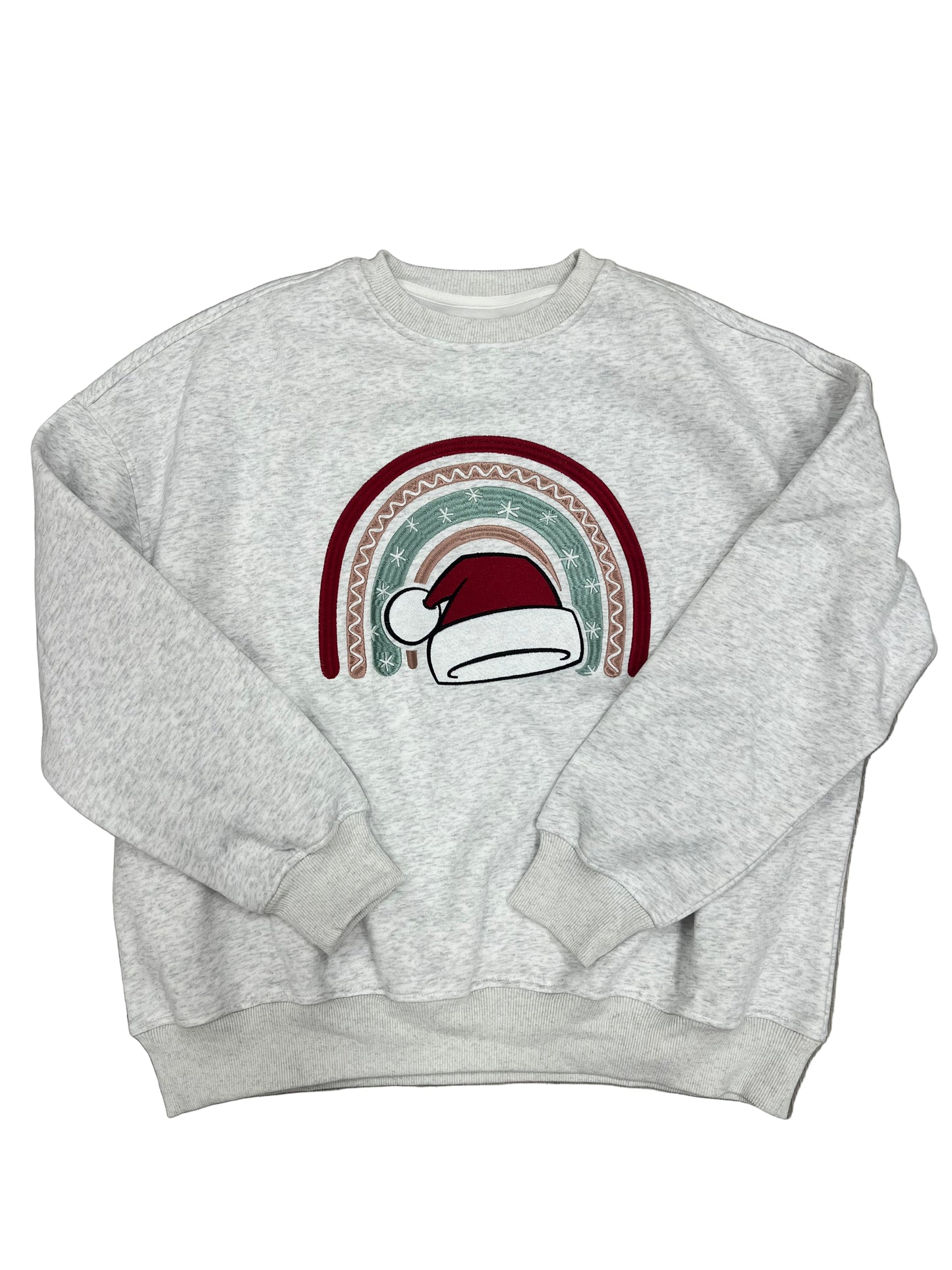 Santa Hat Embroidered Sweatshirt