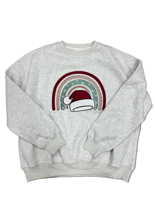 Santa Hat Embroidered Sweatshirt
