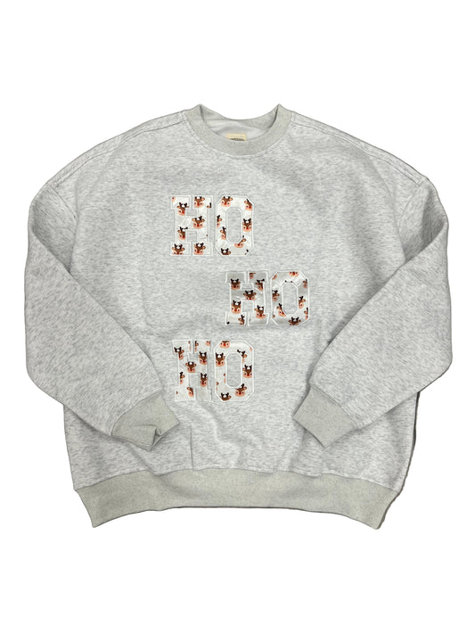 Ho Ho Ho Reindeer Embroidered Sweatshirt