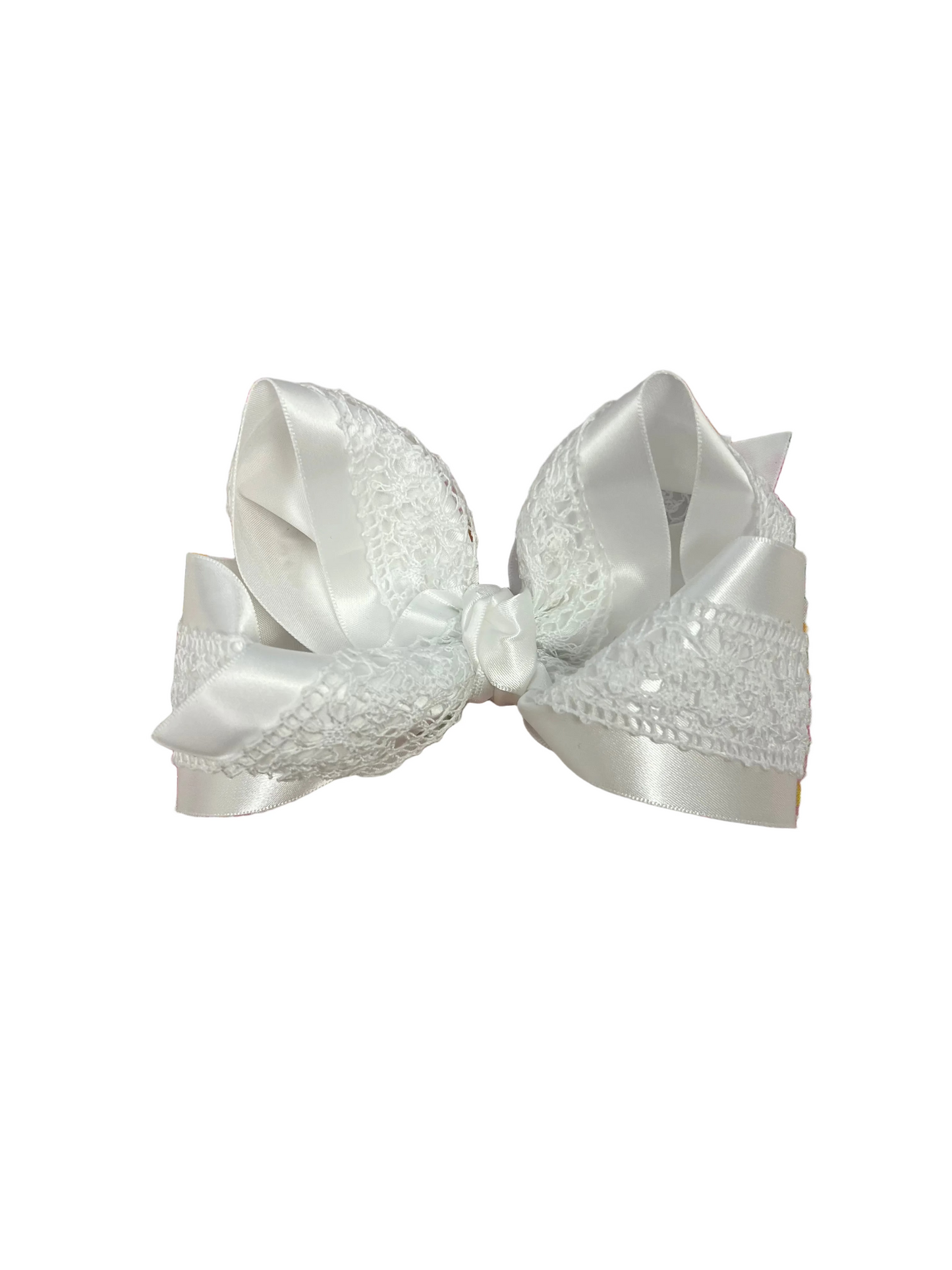 White Lace Layered Bow