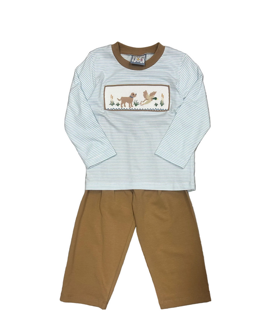 Duck Hunt Smocked Boys Pant Set