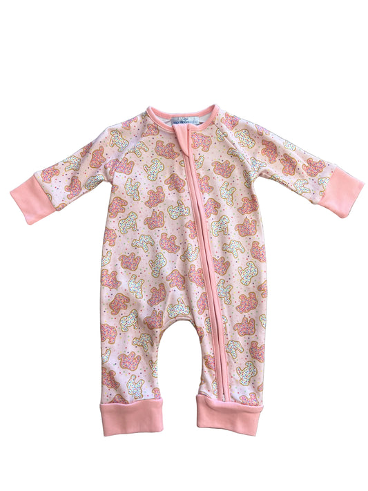 Blue Animal Crackers Zip Playsuit