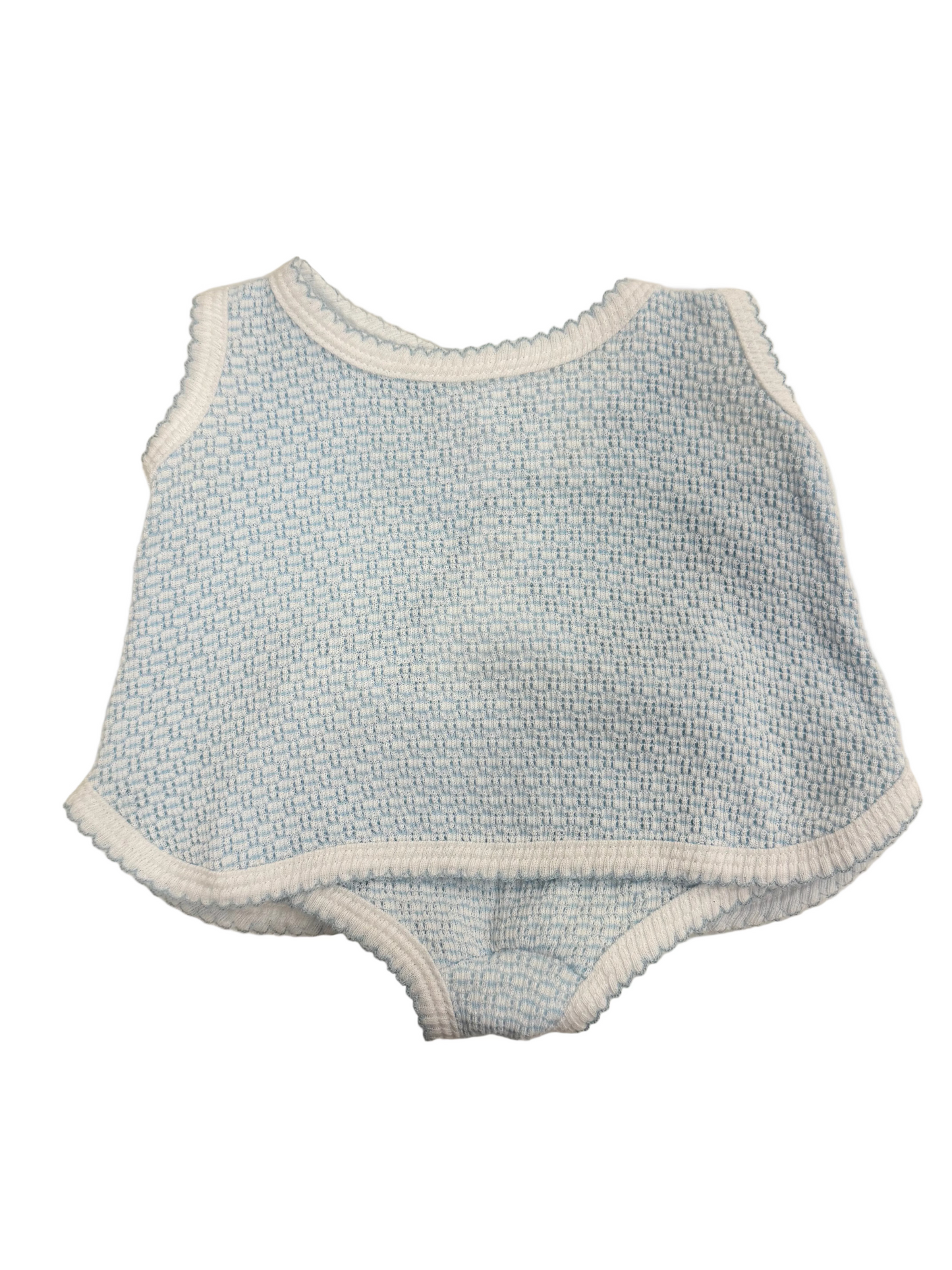 Knit Sleeveless Set Blue and White Pinstripe