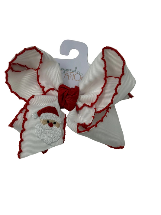 Red Crochet Edge Santa Bow 4.5"