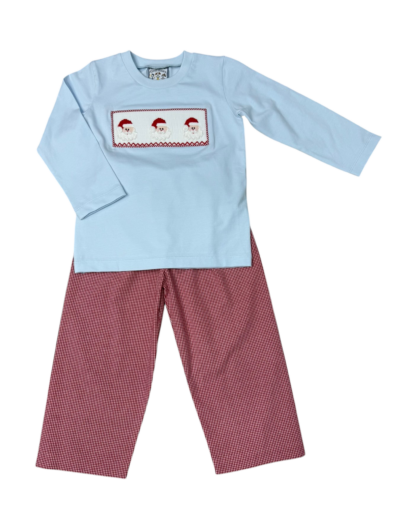 Santa Smocked Boys Pant Set