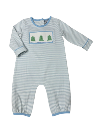 Christmas Tree Smocked Boy Romper