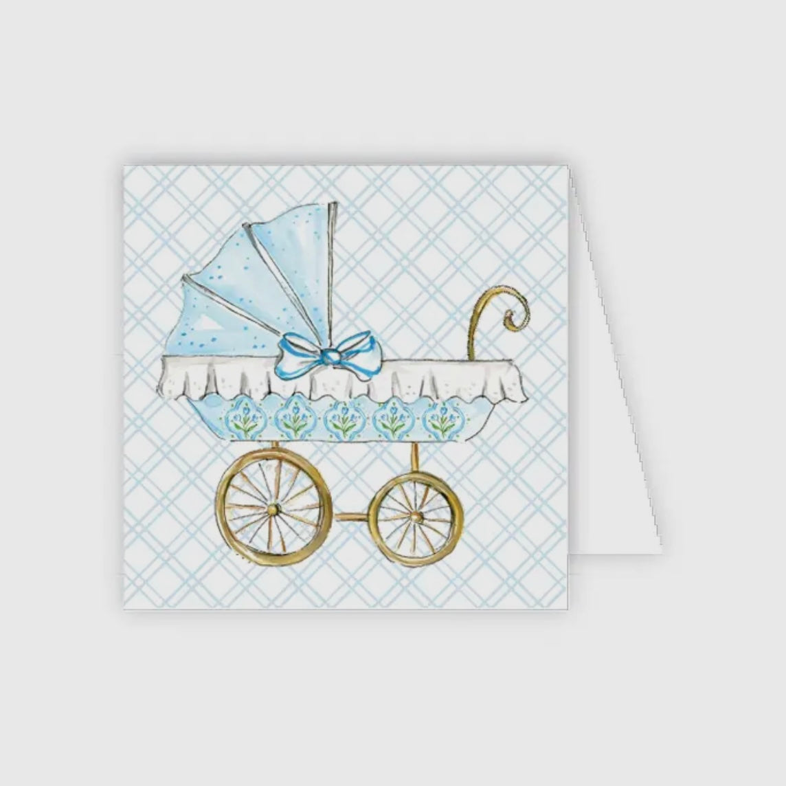 Hand Painted Baby Carriage Enclosure Card