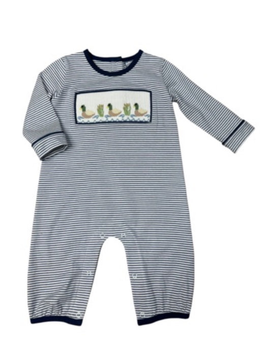 Mallard Duck Smocked Boys Romper