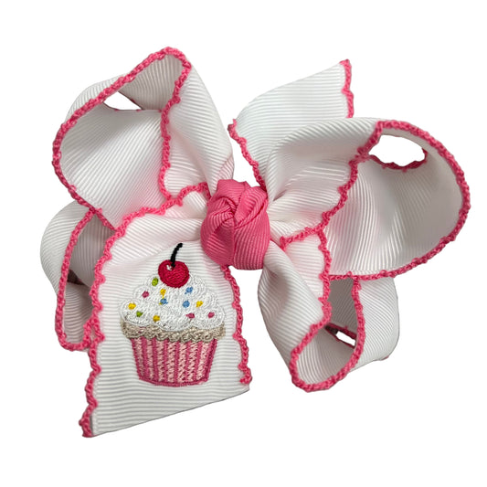 Embroidered Cupcake Bow