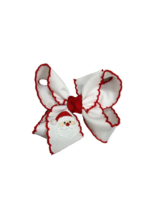 Red Crochet Edge Santa Bow