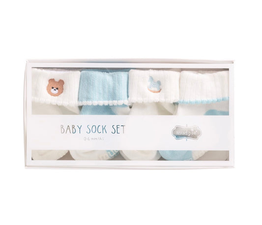 Blue Foldover Sock Set