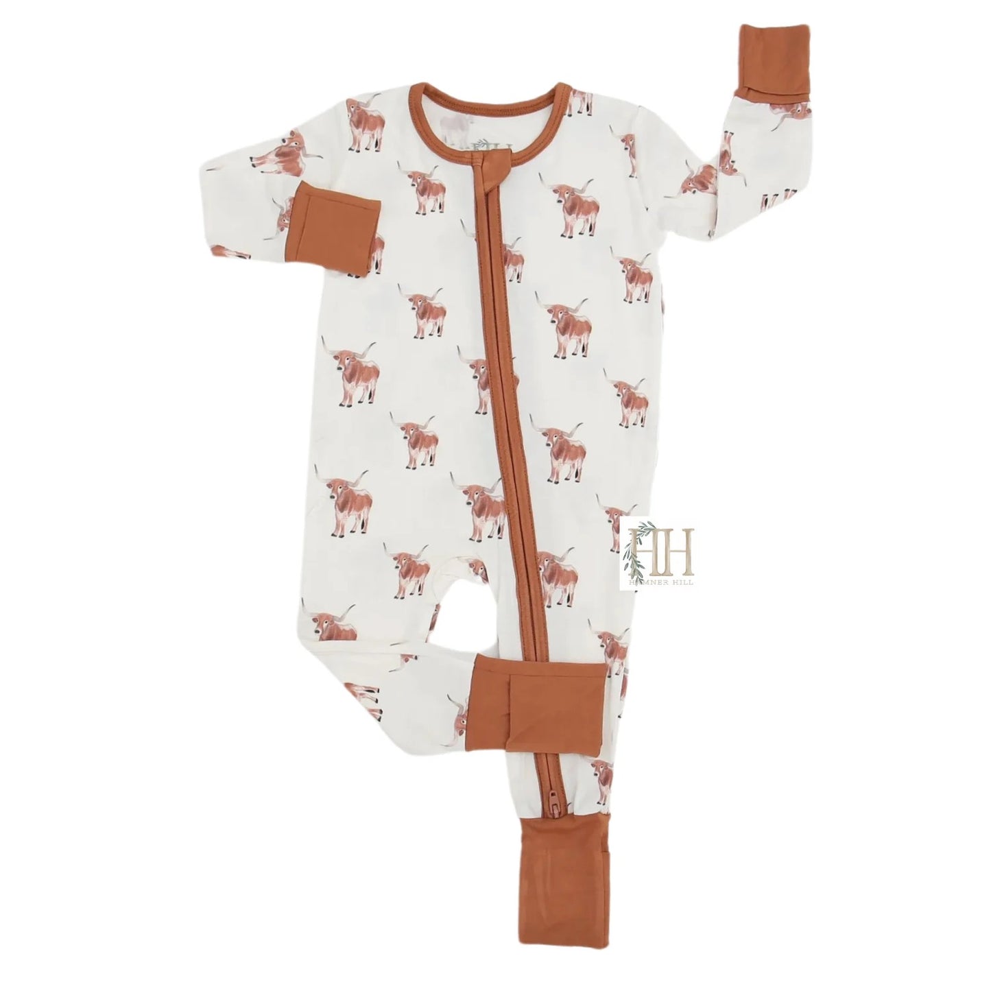 Longhorn Double Zipper Romper