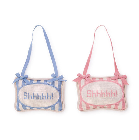 Shhhhh! Embroidered Pillow Door Hanger Décor