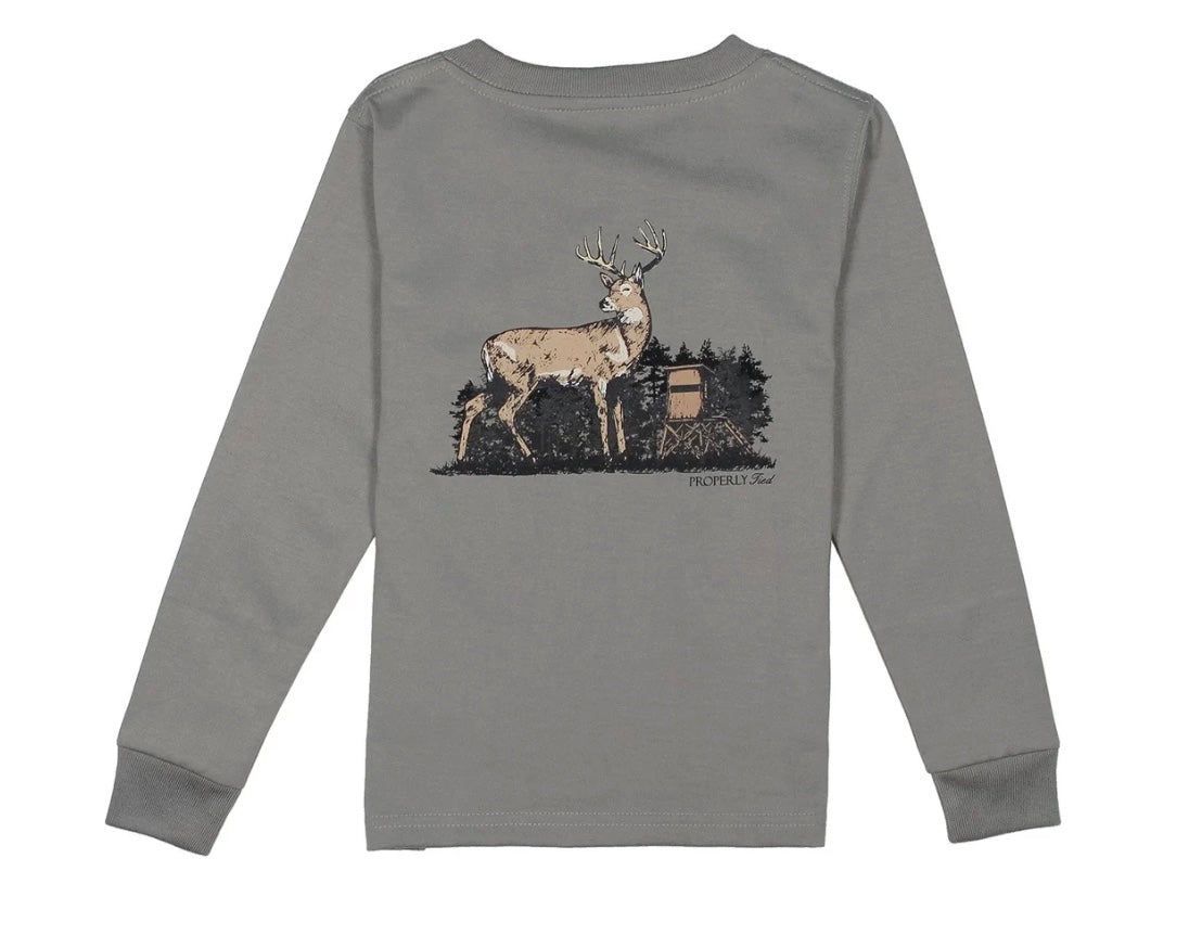 Boys Deer Season LS Battleship Grey