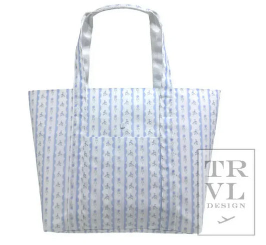 JUMBO TOTE - X-Large Tote RIBBON FLORAL BLUE