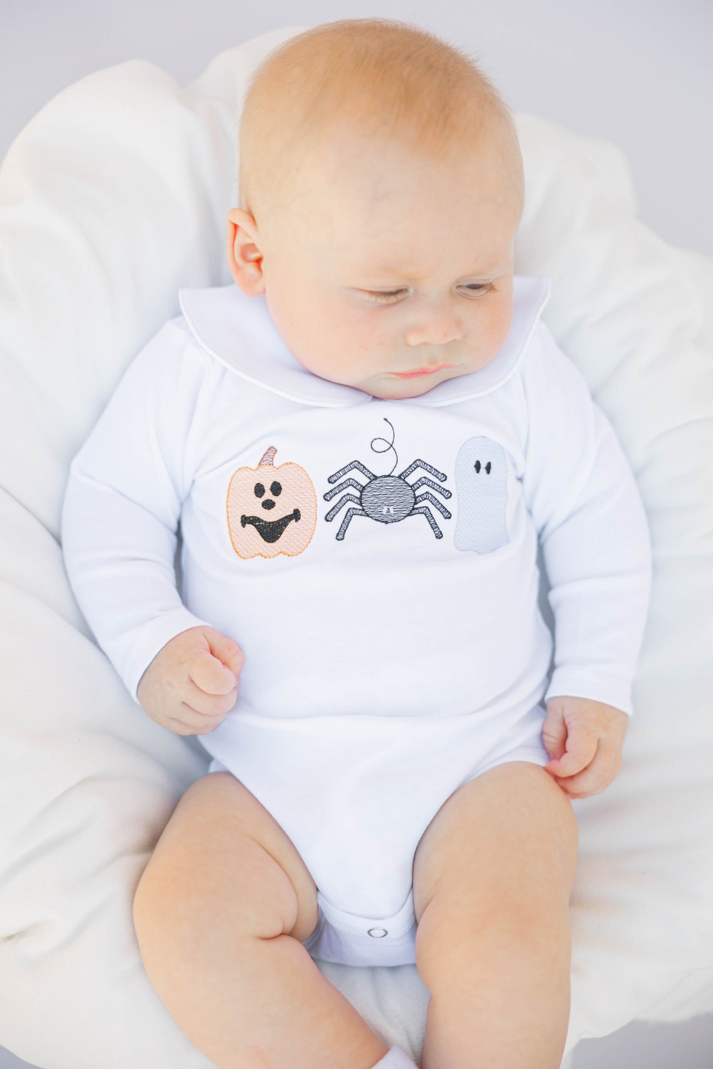 Pumpkin Spider Ghost Boys Bodysuit