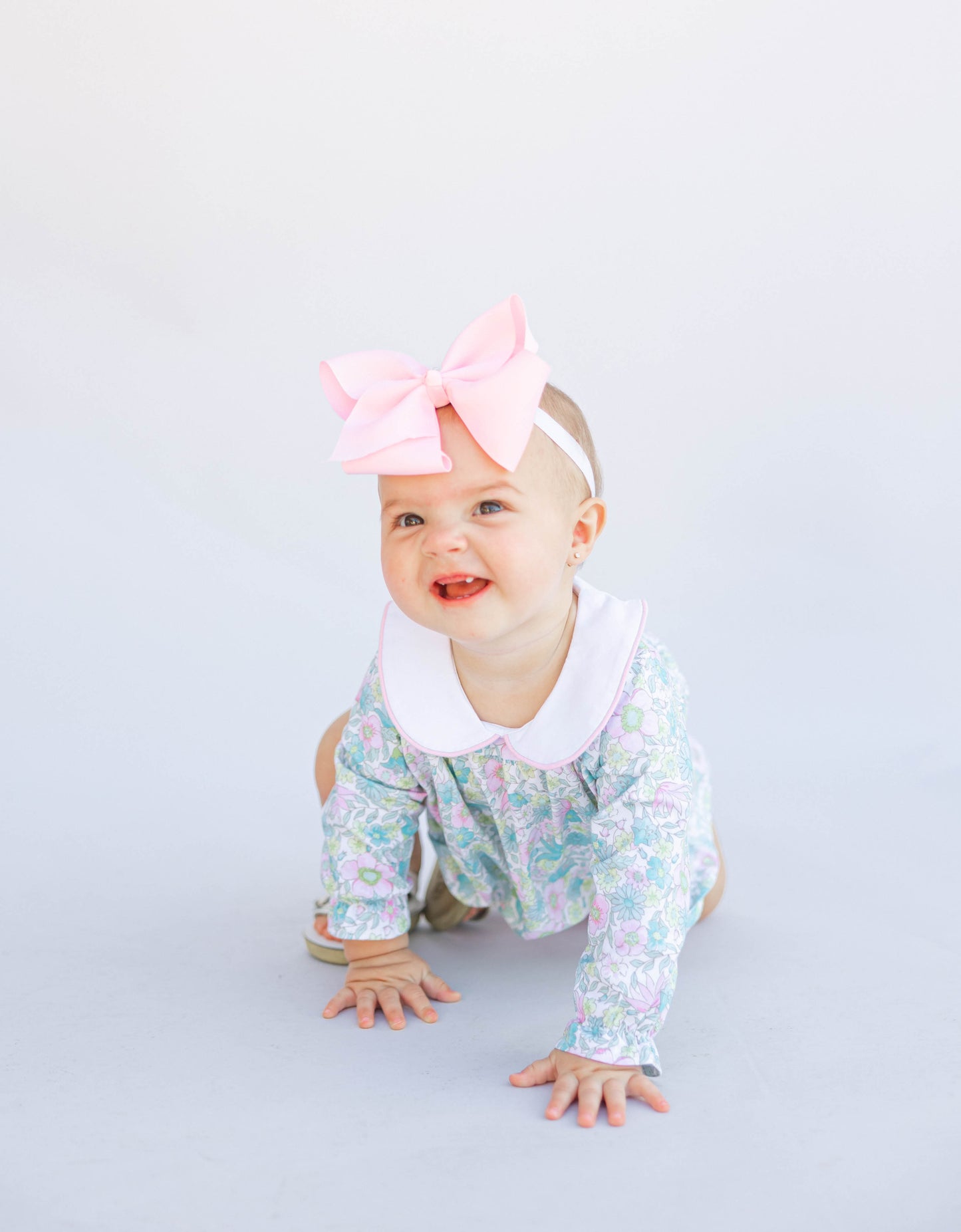 Mary Charlotte Pink Floral Gingham Bloomer Set