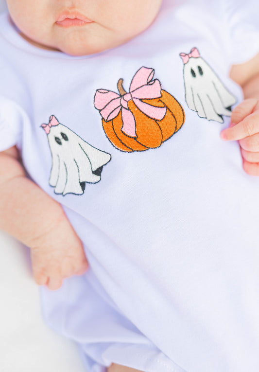 Ghost Pumpkin Trio - White Flutter Bubble