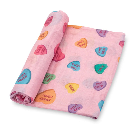 Love Notes Valentine Holiday Theme Baby Swaddle Blanket