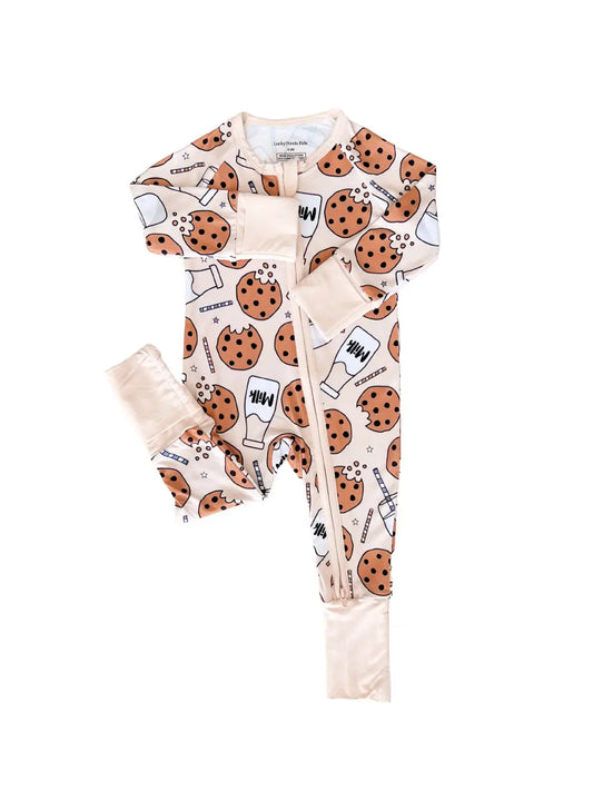 Milk & Cookies Zip Romper