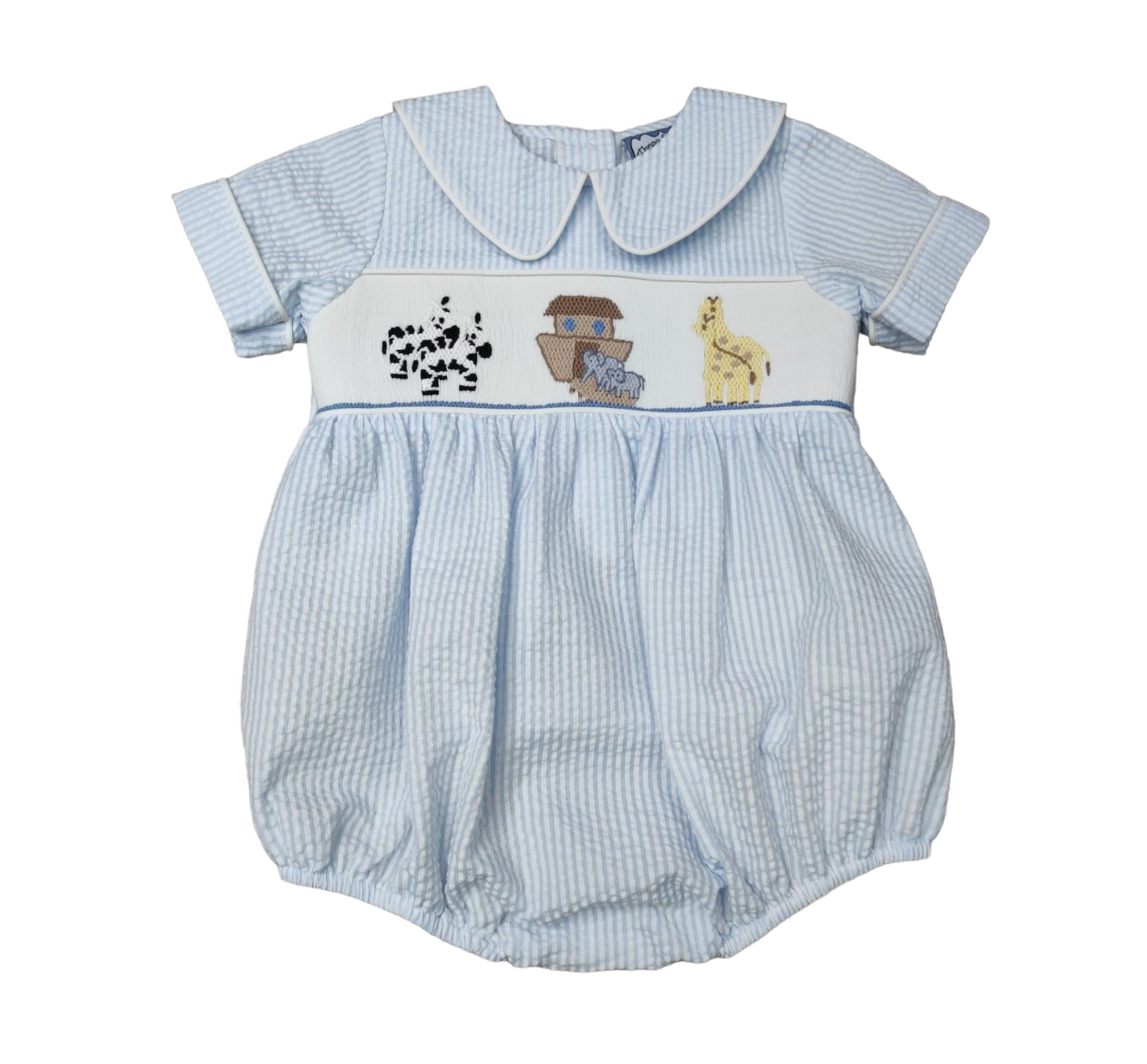 Noah's Ark Smocked Boys Bubble