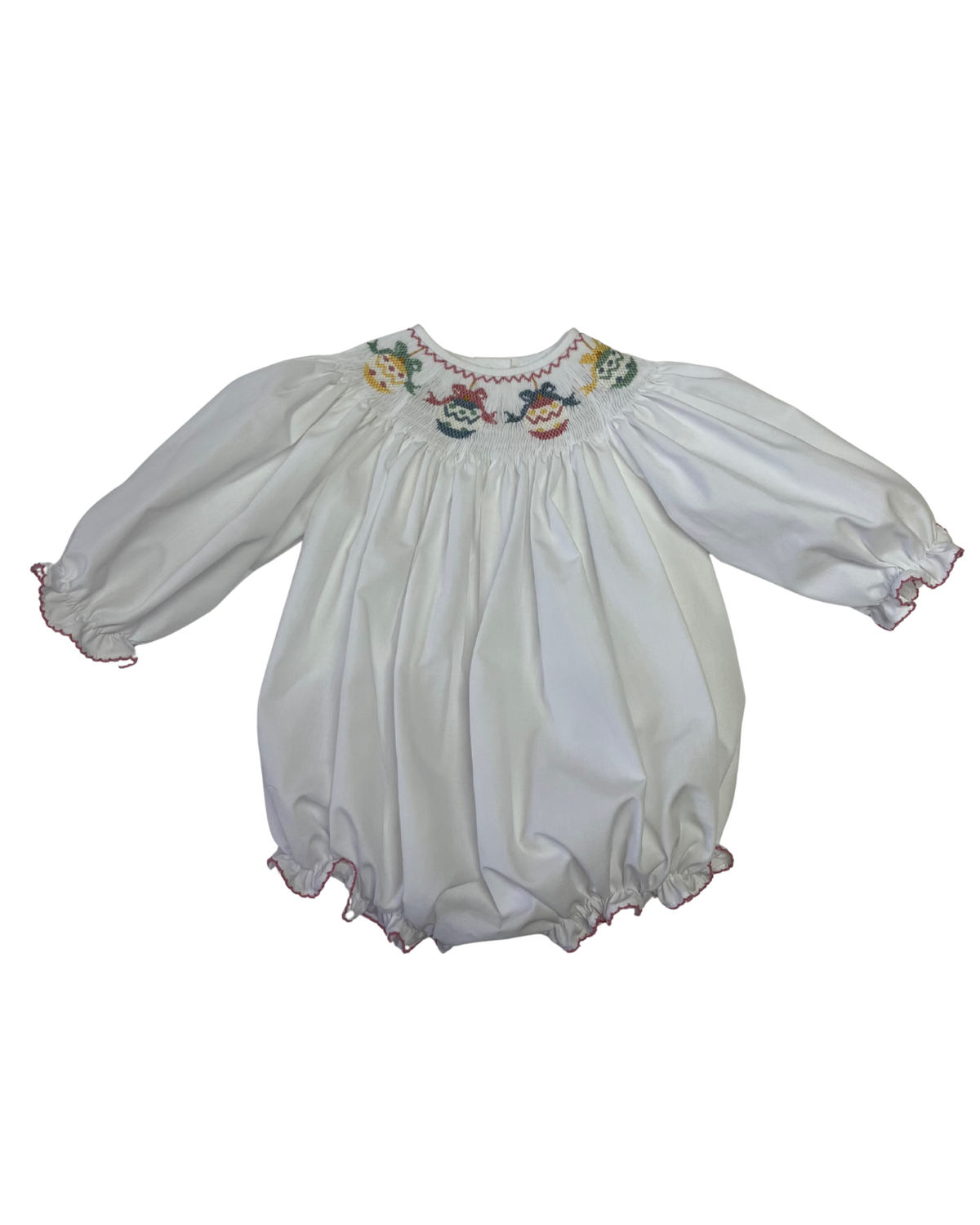 Ornament Smocked Long Sleeve Bishop Bubble