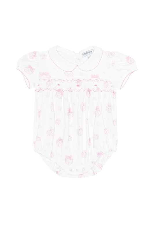 Pink Pumpkin Patch Smocked Bubble