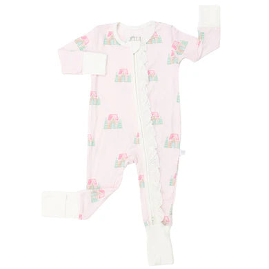 Pink Gingerbread Zipper Romper