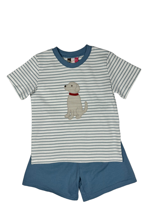 Puppy Applique Boys Short Set