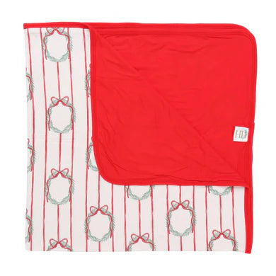 Red Wreath Stroller Blanket