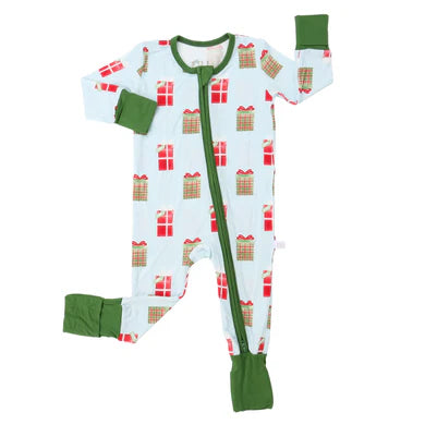 Red and Green Presents Zipper Romper