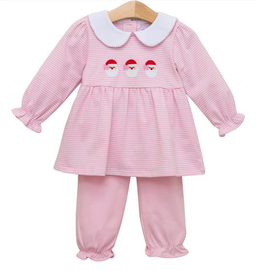 Girls Santa Trio Bloomer Pant Set