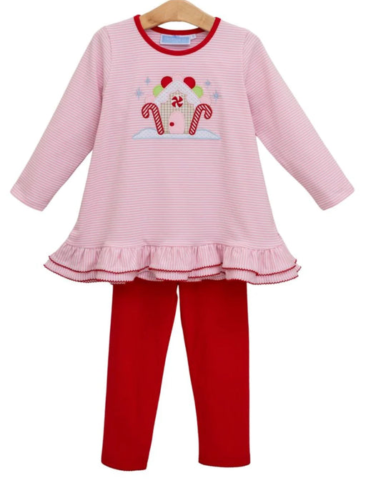 Girls Gingerbread House Pant Set