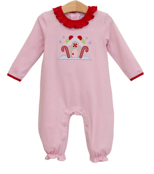 Girls Gingerbread House Romper