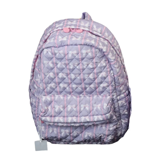 Striped Purple Bow Quilted Backpack