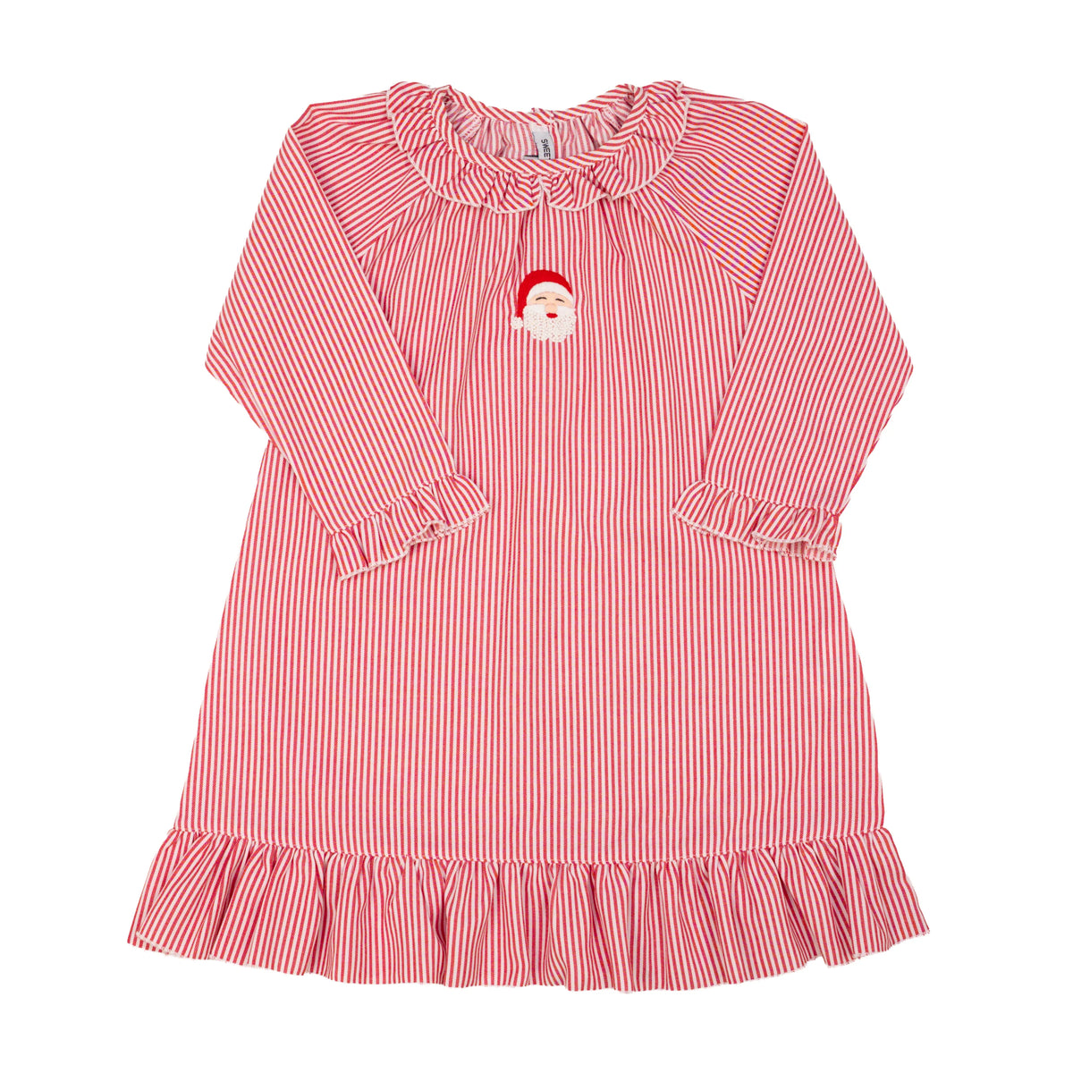 Santa Embroidered Red Stripe Gown