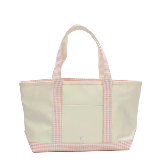 MEDIUM TOTE- Coated Canvas w/ GINGHAM TAFFY