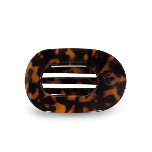 Tortoise Medium Flat Round Hair Clip