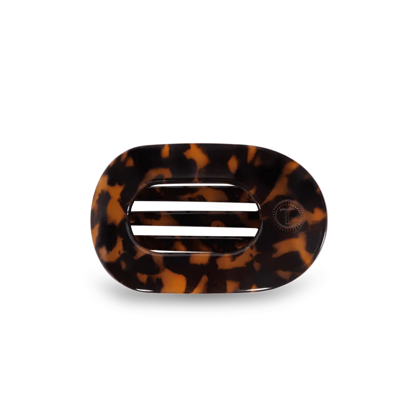 Tortoise Small Flat Round Hair Clip