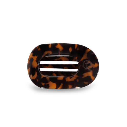 Tortoise Small Flat Round Hair Clip