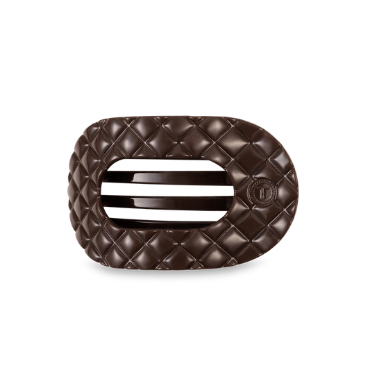 Truly Taupe Quilted Medium Flat Round Hair Clip