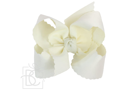 Scalloped Edge Bow- Antique White