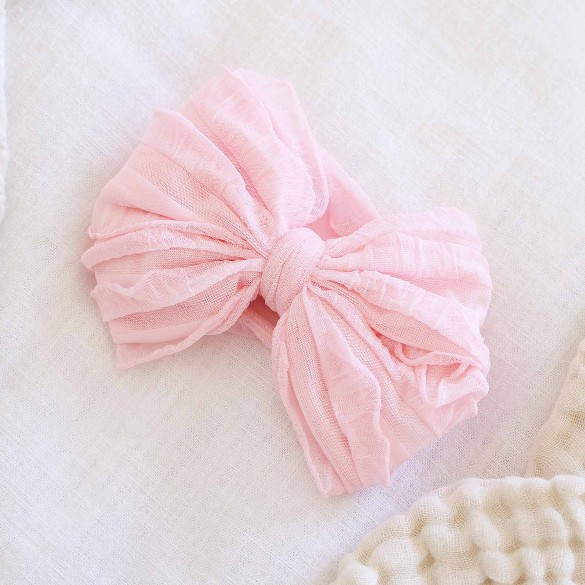 Large Ruffle Knit Bow